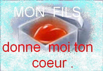 Mon fils  donne moi ton coeur . bonjour Bienvenue 